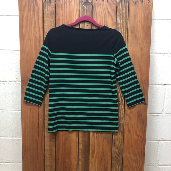 Nautica size medium green and navy striped top - Picture 8 of 8